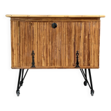 Vintage rattan bar buffet