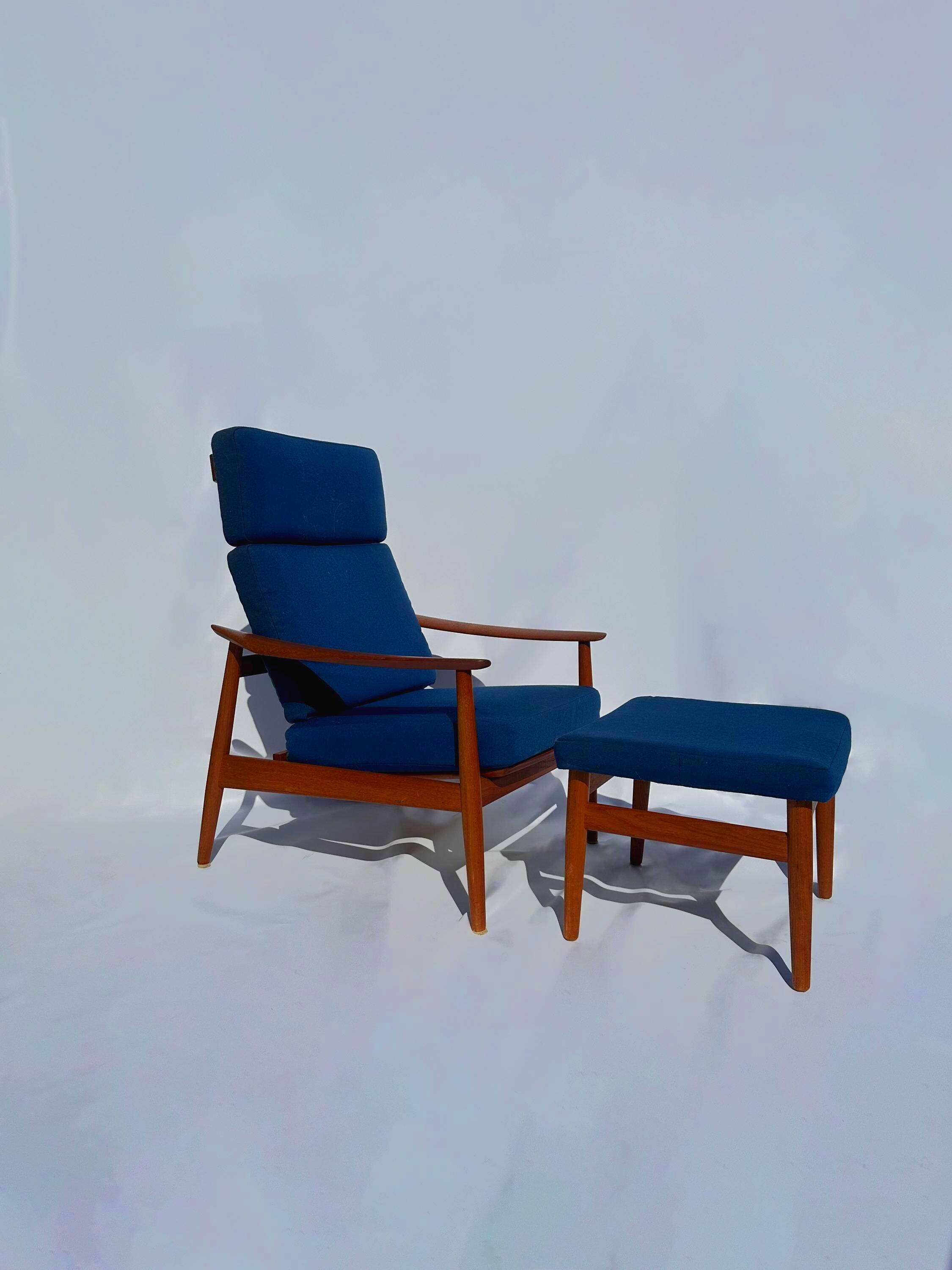 Armchair and ottoman Arne Vodder FD-164 for France & Son, 1960s