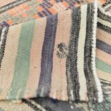 6x12 Pale Orange Green Handmade Vintage Rug, 174x359Cm