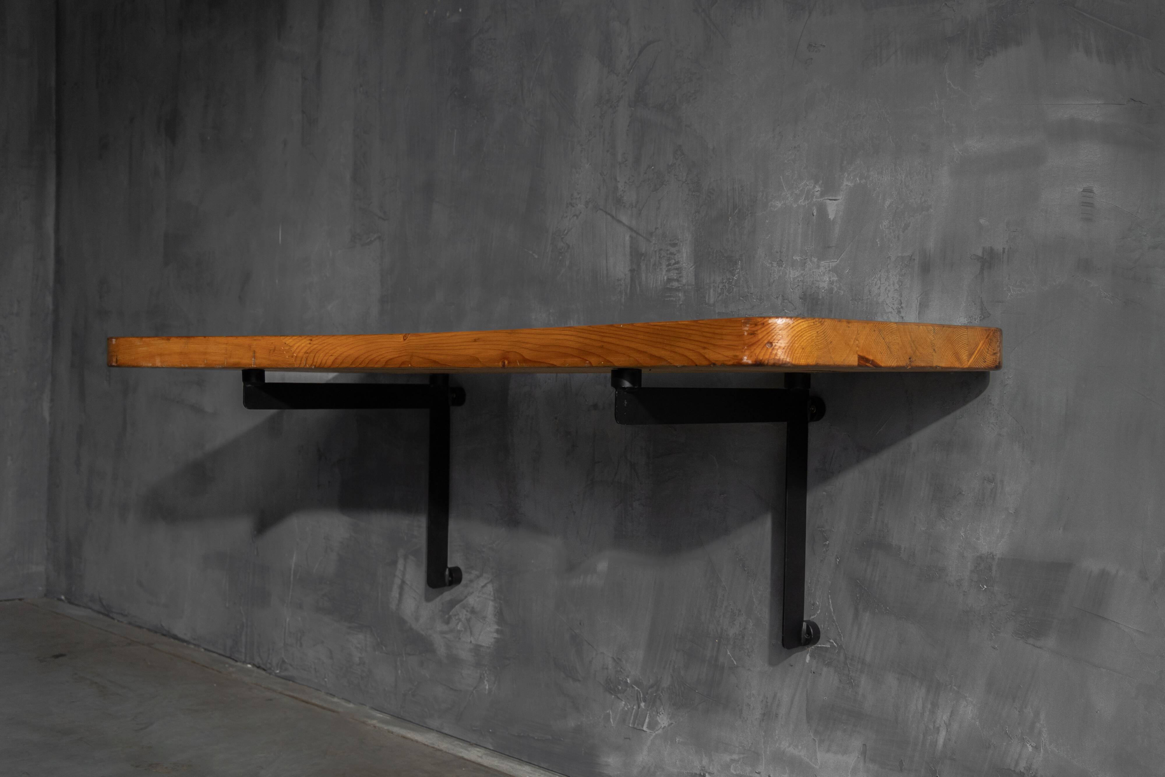 Wall-mounted console table by Charlotte Perriand, France, 1950s