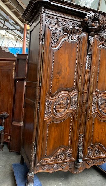 Norman wardrobe of ancient wedding. mahogany.