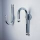 Pair of space-age tubular wall lights, chromed metal, Italy, 1970