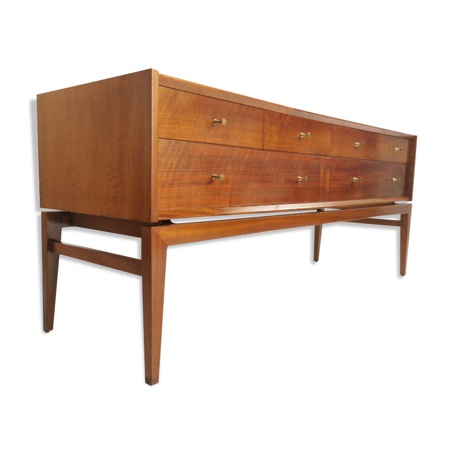 Mid century french walnut sideboard chest of drawers by John Herbert, 1960s