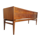 Mid century french walnut sideboard chest of drawers by John Herbert, 1960s