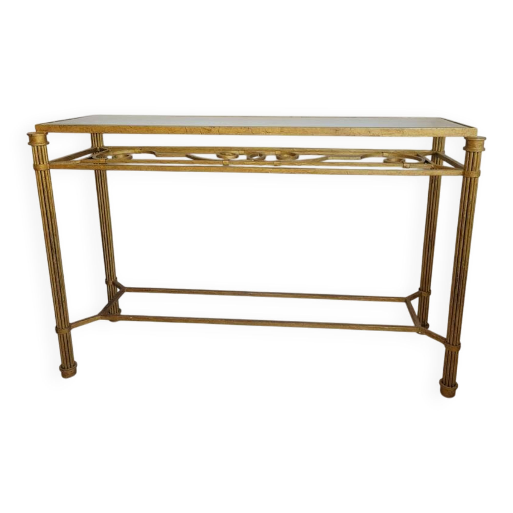 Golden metal console