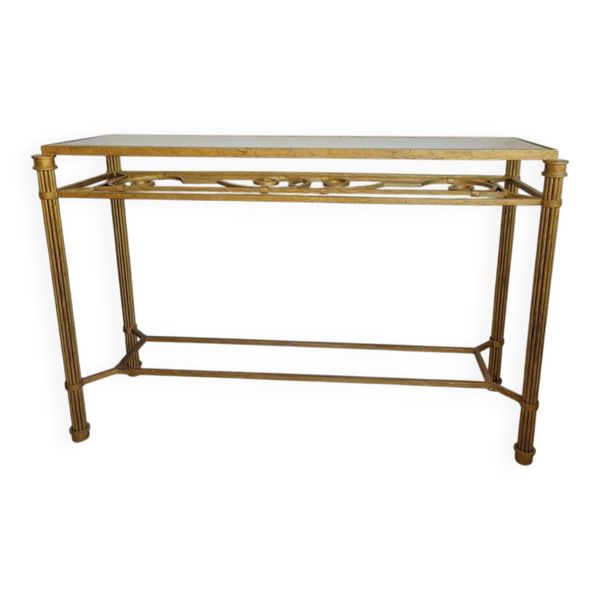 Console métal doré