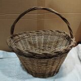Ancien panier tressé rond