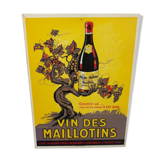 Old advertising of Bistrot - Advertising poster Vin des Maillotins
