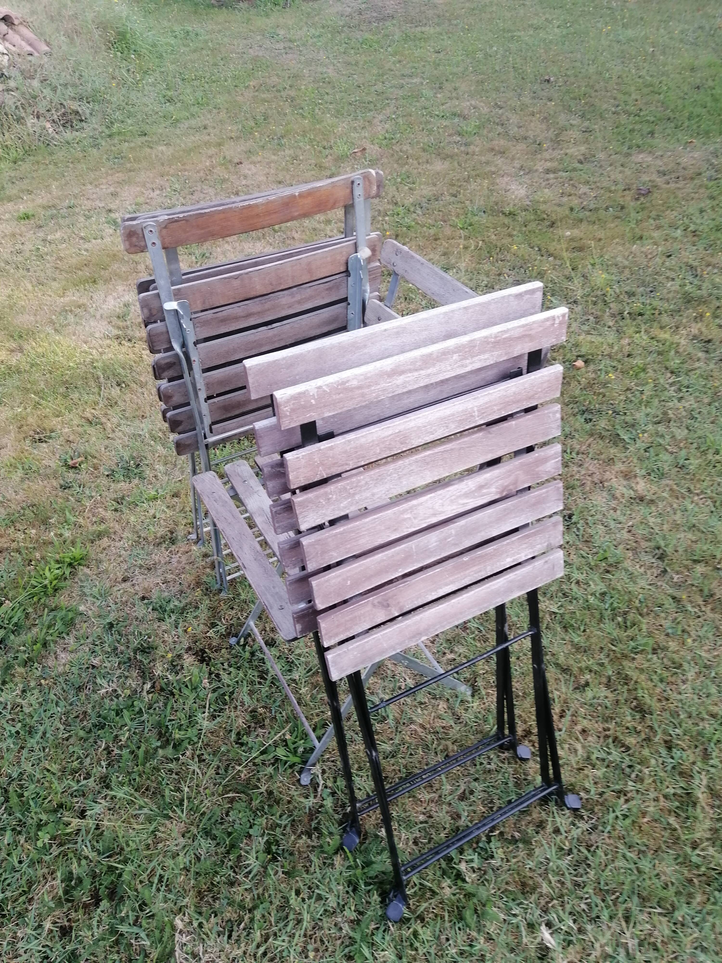 Vintage garden folding chairs