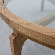 Modern table in ceder wood and glass, Italy late 20th century
