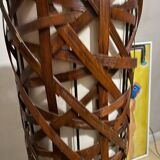 Lampadaire en rotin bambou vintage