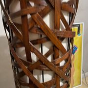 Lampadaire en rotin bambou vintage