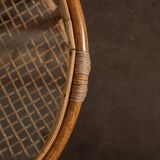 Rattan and glass coffee table