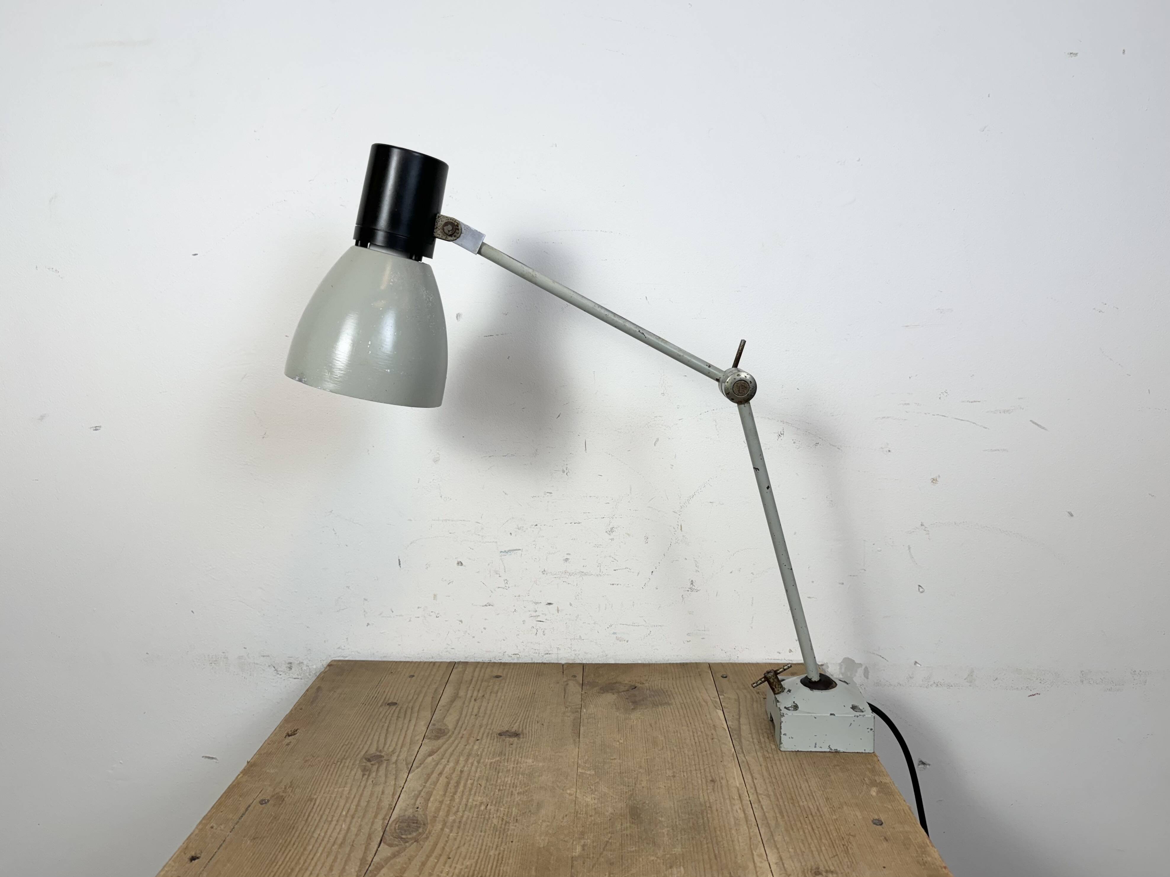 Grey Industrial Table Lamp from Elektrosvit, 1970s
