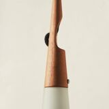 Opaline & Teak Pendant Lamp - Uno and Östen Kristiansson for Luxus