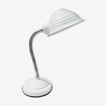 White articulated lamp with metal arm