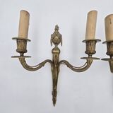 Pair of antique Louis XVI style bronze wall lights