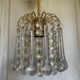 Murano glass and gold metal pendant light