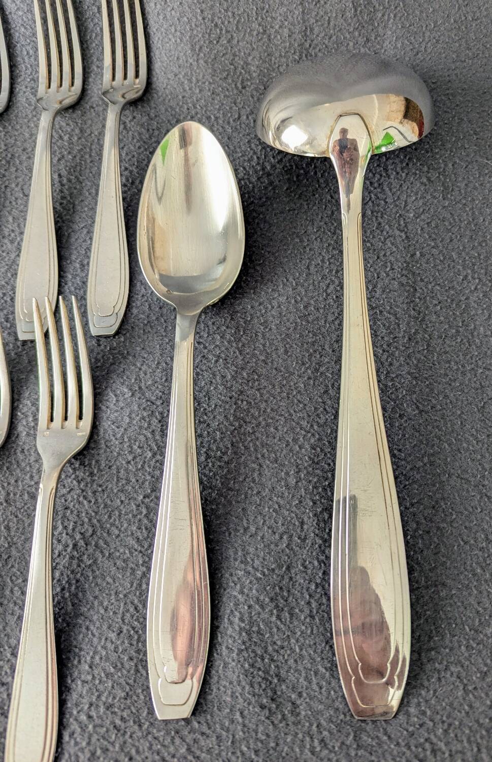 Silver-plated cutlery set, 38 pieces, Goldsmith Apollo, Art Deco, 1920s/1930s