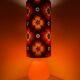 Treflower table lamp, orange opaline and vintage fabric