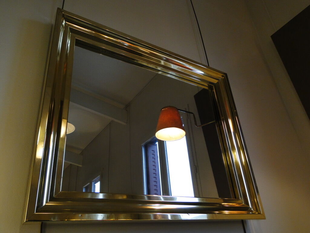 Brass mirror from the 1970's - 72cm x 86cm