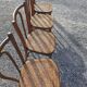 4 chaises de bistrot en bois courbé et cannage