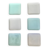Turquoise and grey square plates