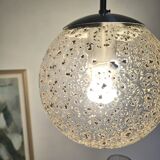 Amber glass ball pendant light