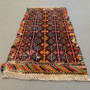 Vintage Turkish Mini Kilim 91x47 cm Wool Small Kelim Runner, shabby Chic