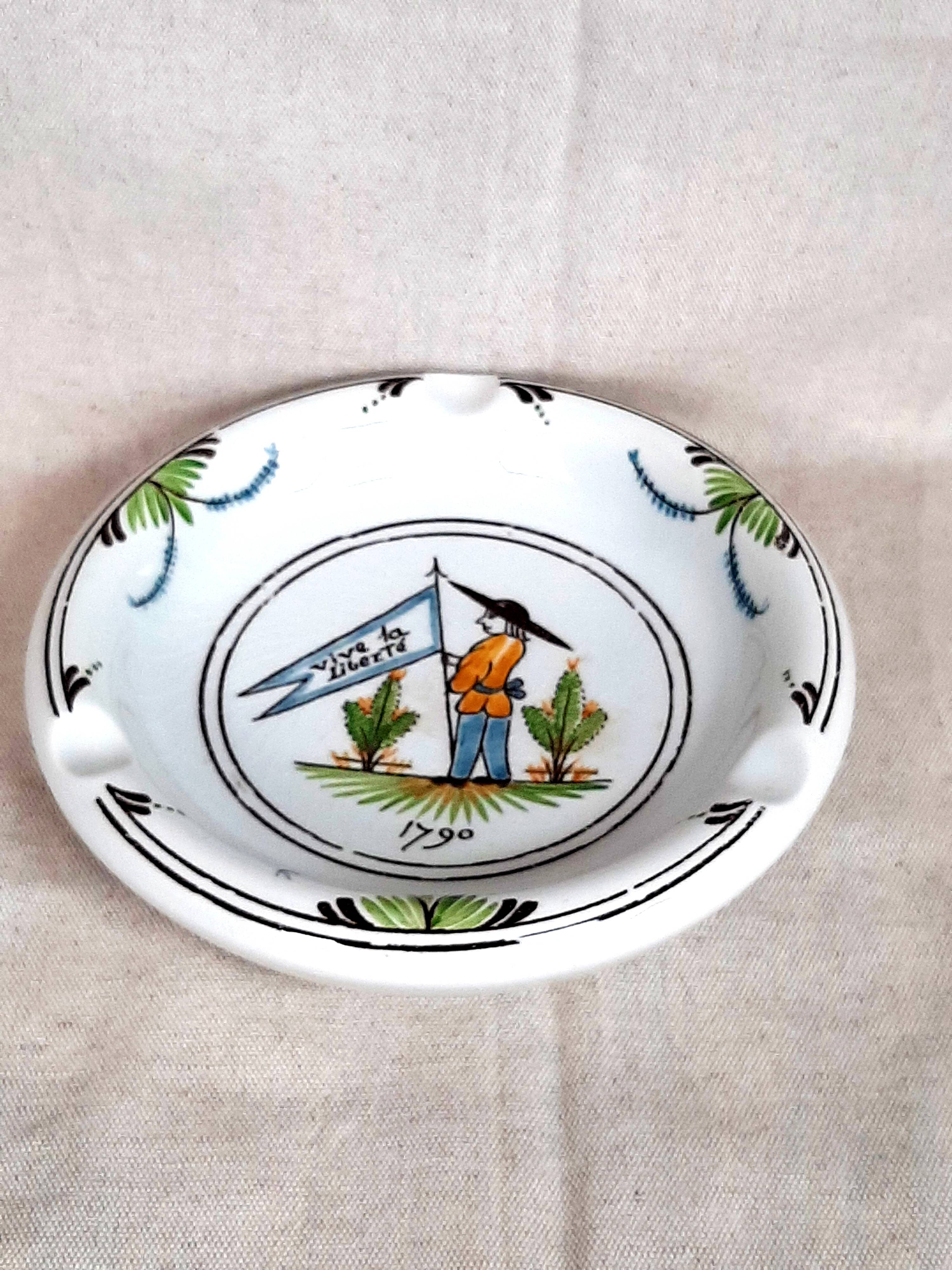 Ashtray in Gien Bicentennial of the French Revolution