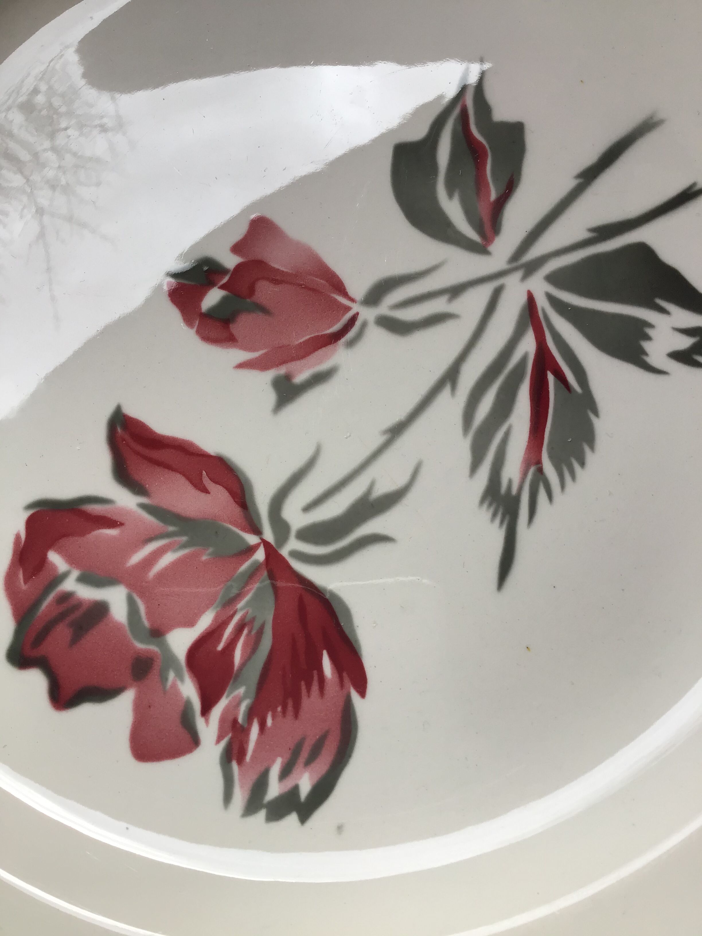 Digoin Richelieu dish festooned blue edge