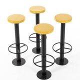 4 industrial bar stools