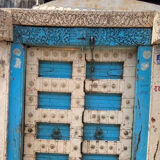 Old Indian door in old teak, piece and patina of origin