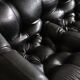Percival Lafer MP-81 three seater sofa in black leather, Brazil 1970s
