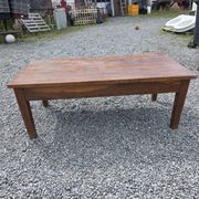 Antique solid oak coffee table, 130cm L