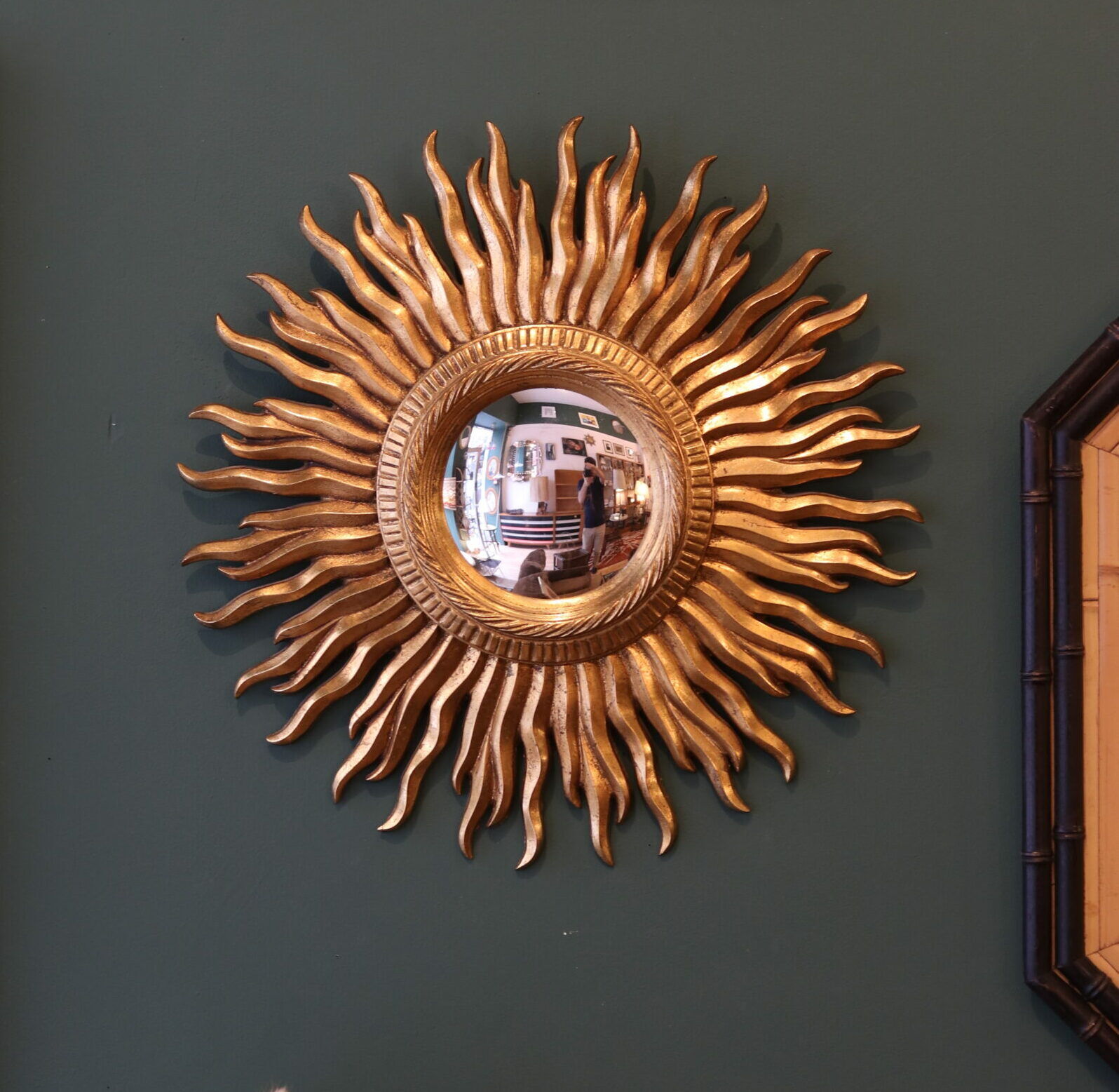 Vintage sun mirror with witch's eye mirror