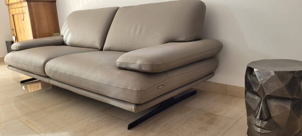 Canapé cuir pleine fleur 3 places roche bobois