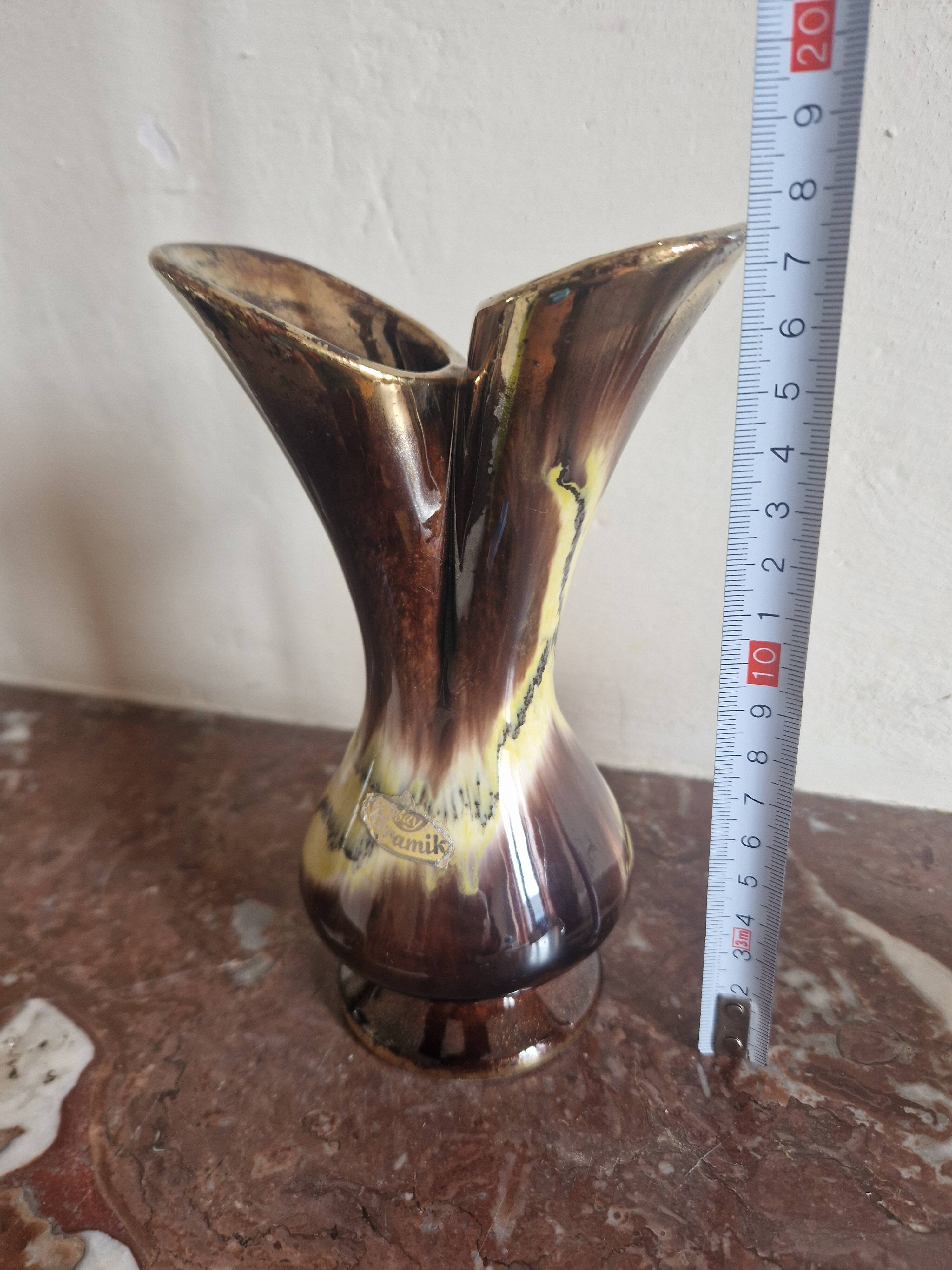 Bay Keramik ceramic vase Germany double neck 1950s/60s