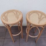 Pair of vintage canne bistro stool
