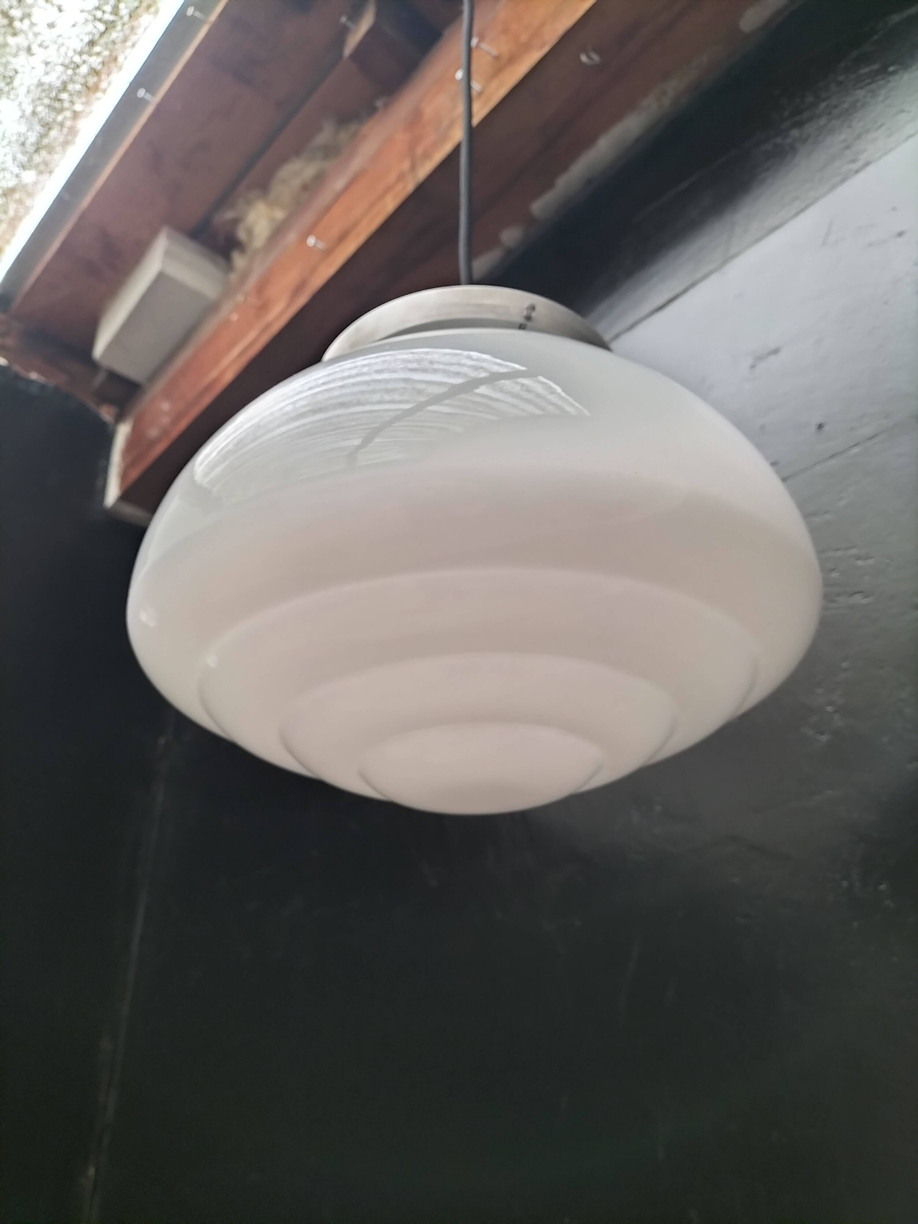 Opaline art deco pendant light