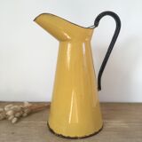 Mustard yellow enamelled sheet metal pitcher
