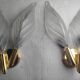 Pair of wall sconces with Italian leaf design in Barovier Murano style.