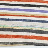 7x9 Mid Century Modern Handmade Striped Vintage Kilim Rug, 184x271Cm