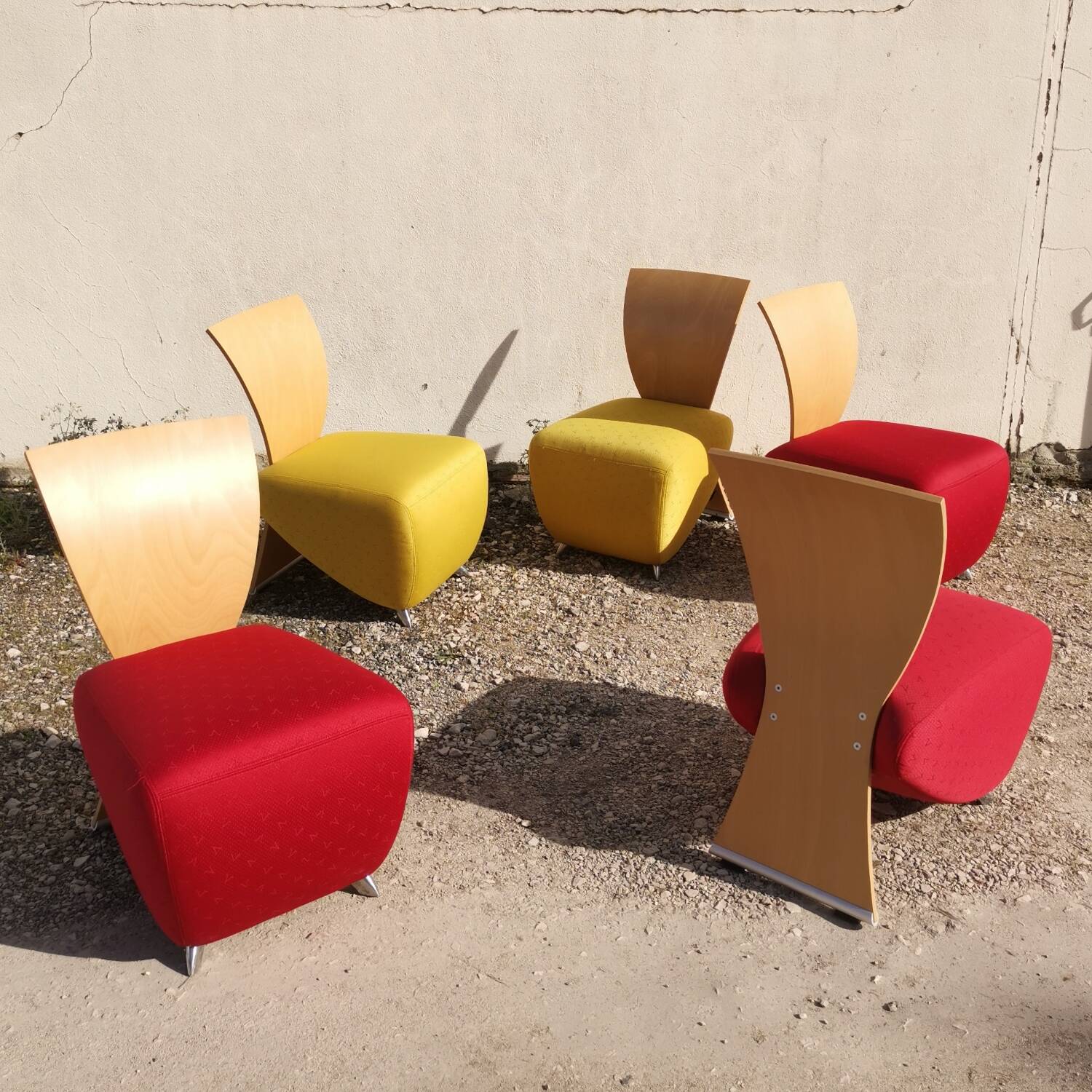5 designer Dauphin armchairs