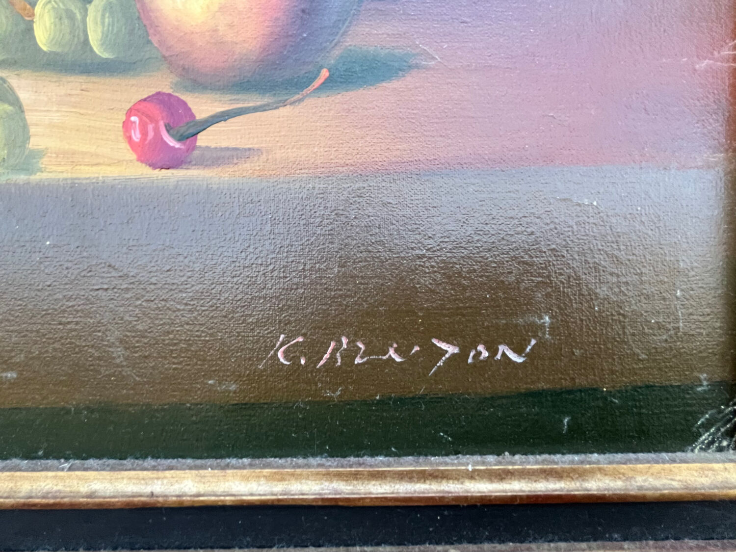 Painting: oil on canvas - still life with fruit