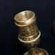 Set of 2 antique baluster candle holders in bronze – Pair of 19th-century beaded gadrooned candlesticks.