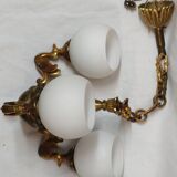Gilded bronze chandelier & opaline Swan, empire style.