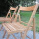 Série de 4 chaises pliantes en hêtre massif