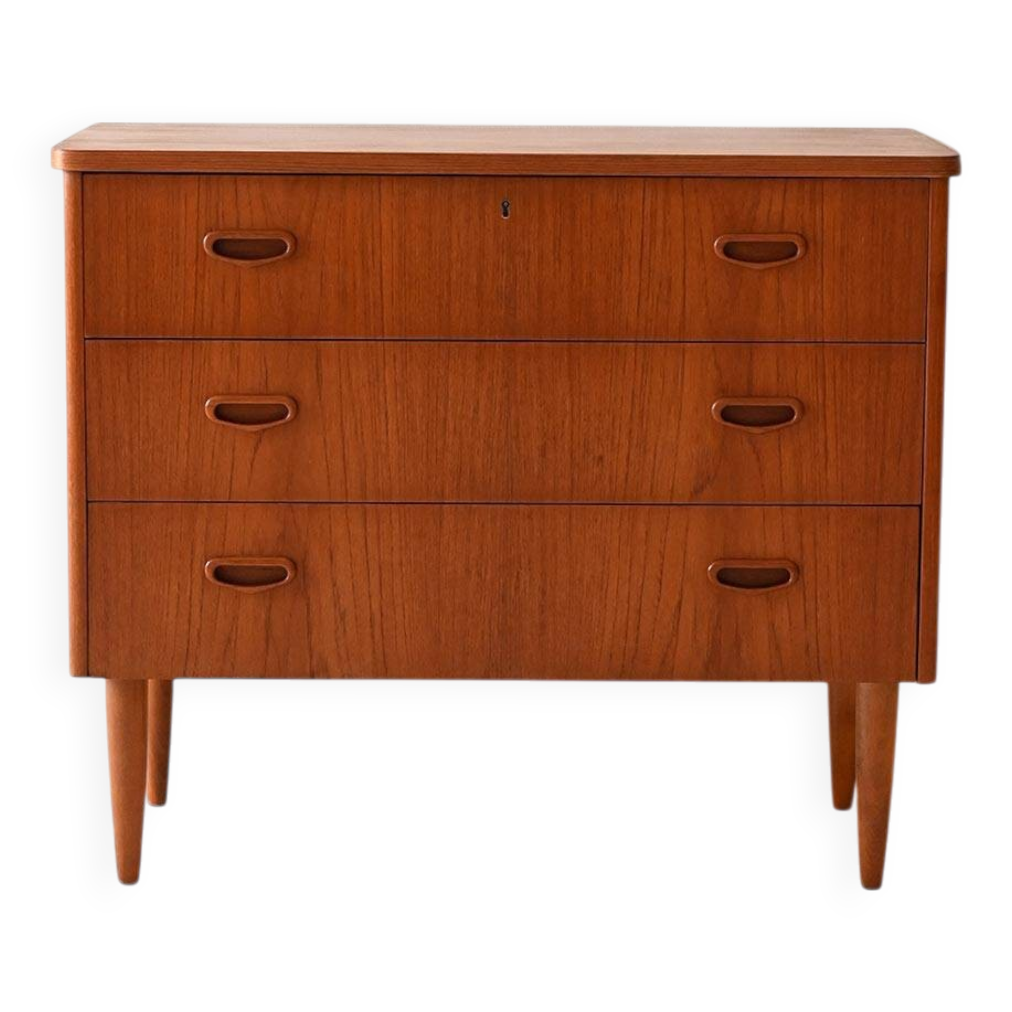 Scandinavian chest of drawers with three teak drawers from the 1960s.