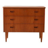 Scandinavian chest of drawers with three teak drawers from the 1960s.